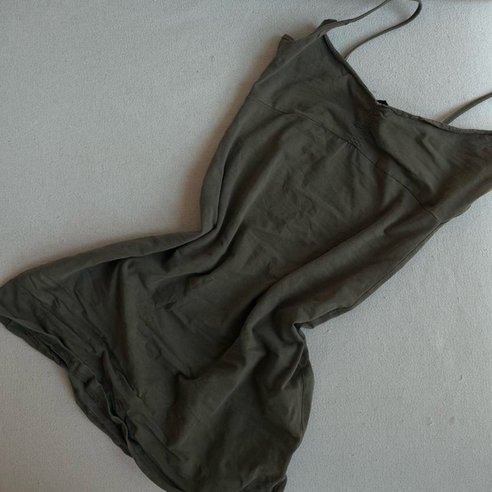 H&M Olive Slip Dress in Deep Olive